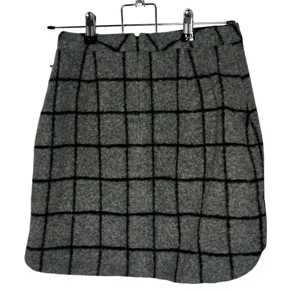 Madewell Wool Plaid Gray Black Miniskirt Size 00 - Picture 3 of 3